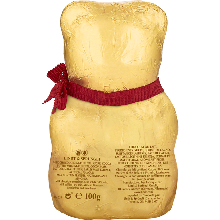 Lindt - TEDDY Milk Chocolate Teddy Bear - 100 g - Canadian Distribution