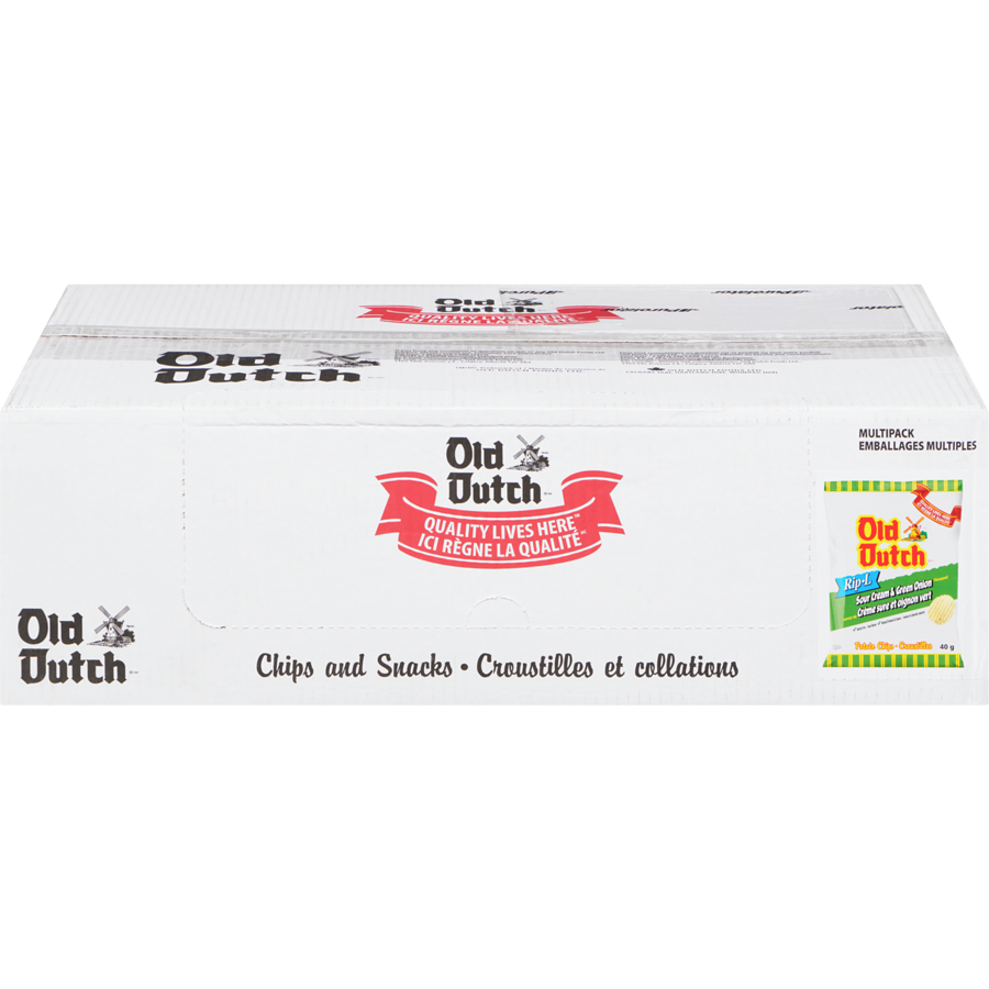 Old Dutch - Ripples, Sour Cream & Green Onion - Case - 40 x 40 g - Canadian Distribution