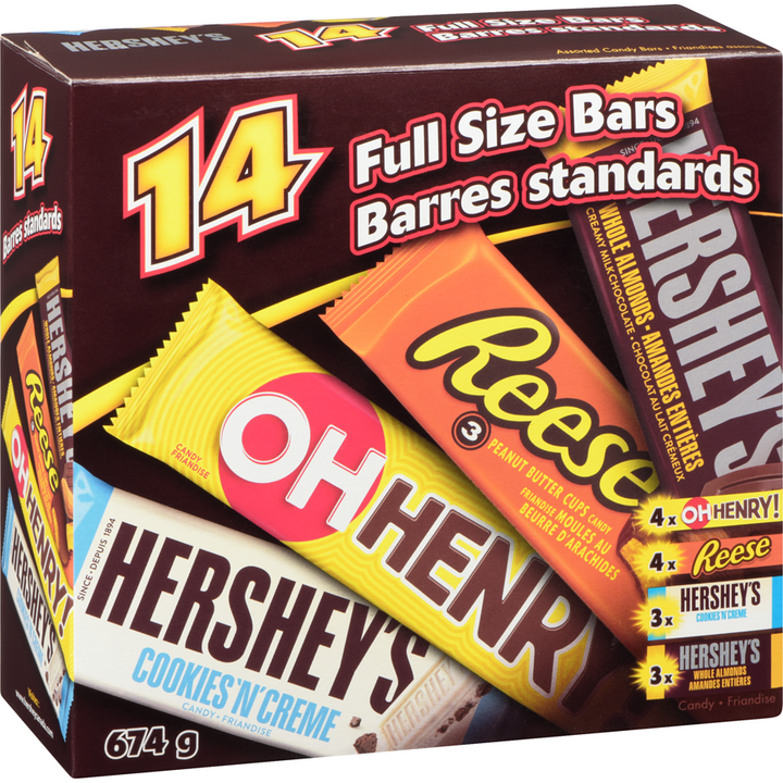 Hershey's - Full Size Bars, 14 pack - 674 g - Canadian Distribution