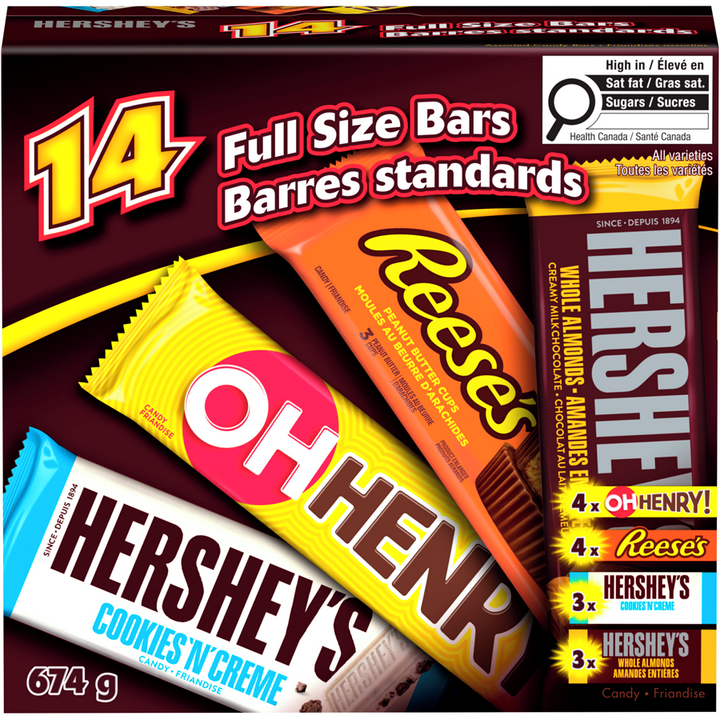 Hershey's - Full Size Bars, 14 pack - 674 g - Canadian Distribution