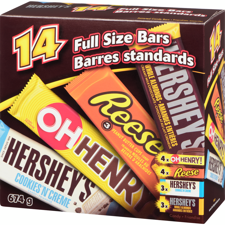 Hershey's - Full Size Bars, 14 pack - 674 g - Canadian Distribution