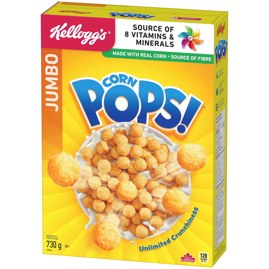 Kelloggs - Corn Pops Cereal, Jumbo Size - 730 g - Canadian Distribution