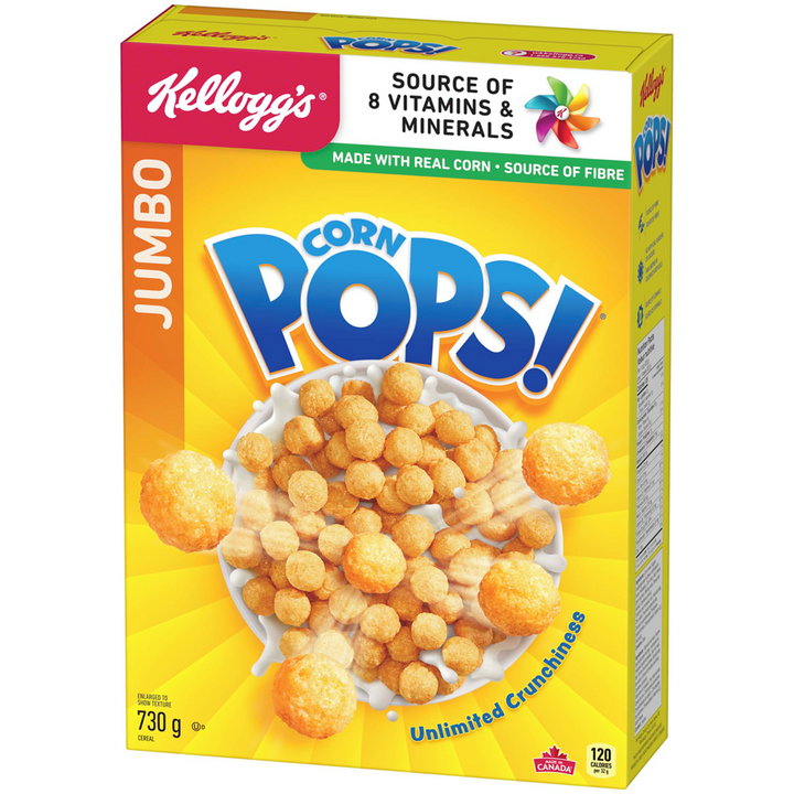 Kelloggs - Corn Pops Cereal, Jumbo Size - 730 g - Canadian Distribution