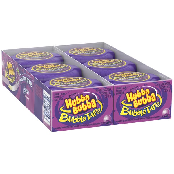 Bubble Tape Grape - 48 × 56 g - Hubba Bubba - Canadian Distribution