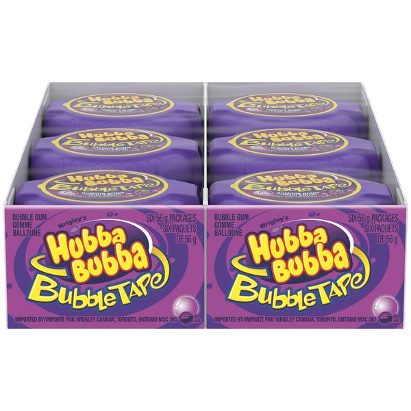 Bubble Tape Grape - 48 × 56 g - Hubba Bubba - Canadian Distribution - Ships Free Within Canada on Orders Above CAD $199