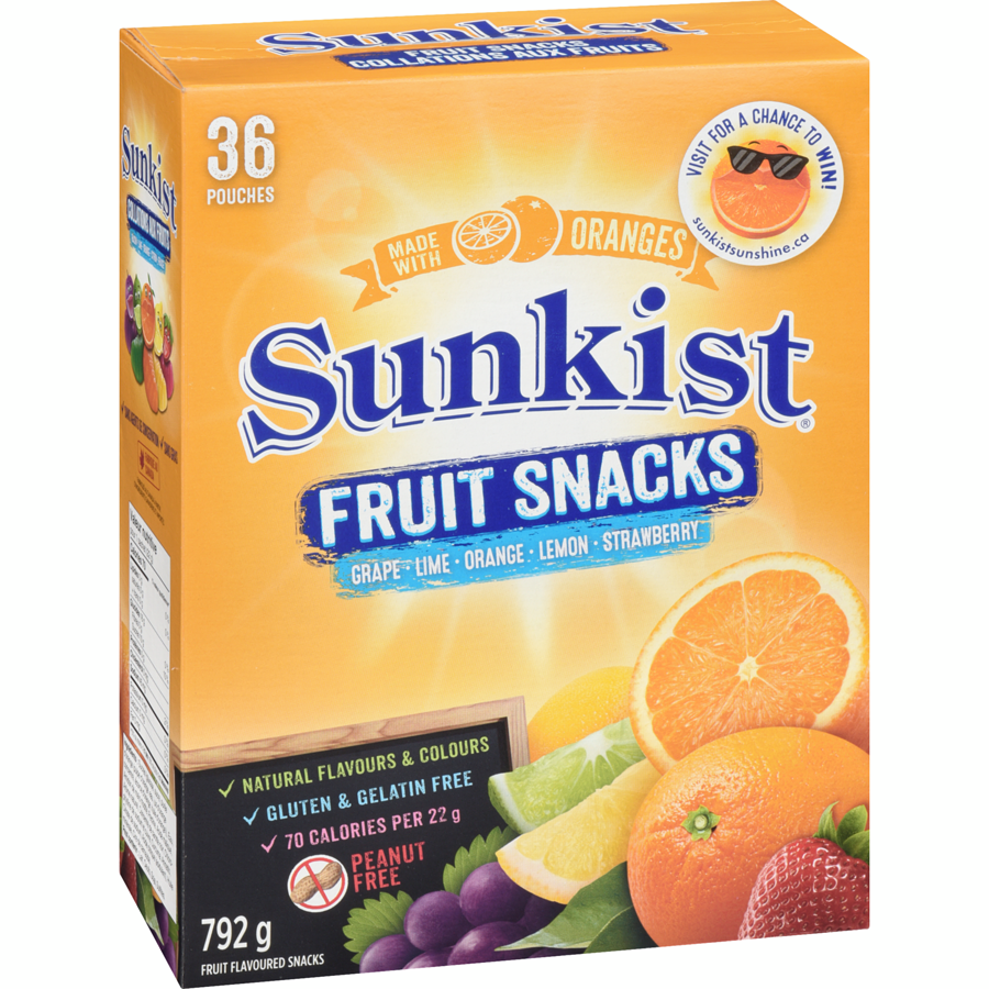 Sunkist - Fruit Snacks, Assorted Flavours - 792 g - Canadian Distribution