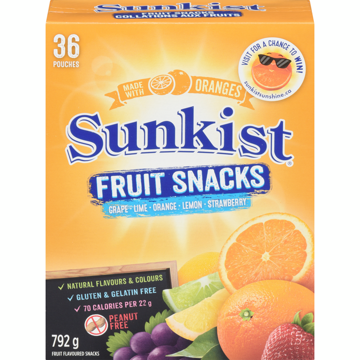 Sunkist - Fruit Snacks, Assorted Flavours - 792 g - Canadian Distribution