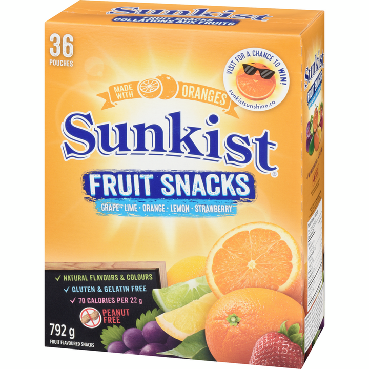 Sunkist - Fruit Snacks, Assorted Flavours - 792 g - Canadian Distribution