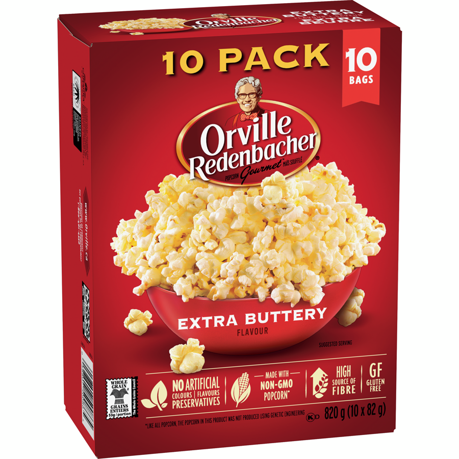 Orville - Popcorn, Extra Buttery - Case - 10 x 82 g - Canadian Distribution