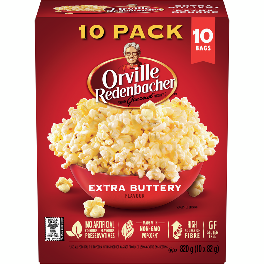 Orville - Popcorn, Extra Buttery - Case - 10 x 82 g - Canadian Distribution