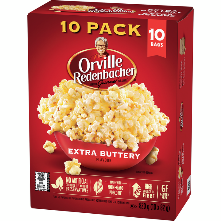 Orville - Popcorn, Extra Buttery - Case - 10 x 82 g - Canadian Distribution