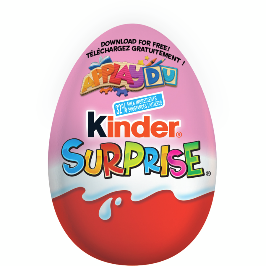 Kinder - SURPRISE® Milk Chocolate Eggs with Toys, Pink Edition, 1 egg - Case - 24 x 20 g - Canadian Distribution