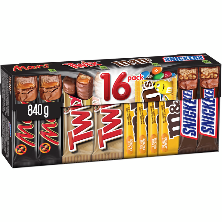 Mars - Assorted Chocolate Candy Bars, 16 Full Size Bars - 812 g - Canadian Distribution