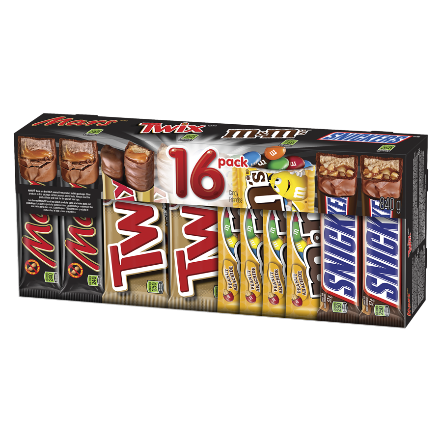 Mars - Assorted Chocolate Candy Bars, 16 Full Size Bars - 812 g - Canadian Distribution