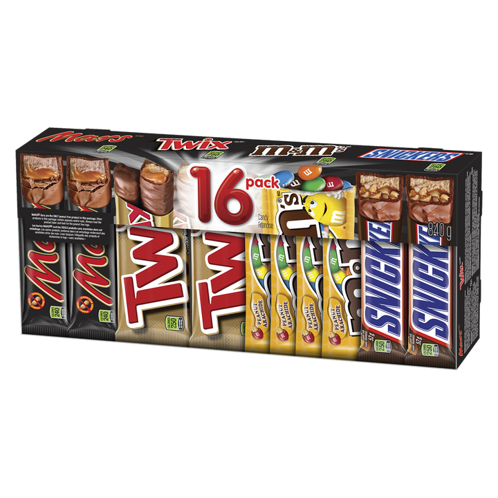 Mars - Assorted Chocolate Candy Bars, 16 Full Size Bars - 812 g - Canadian Distribution