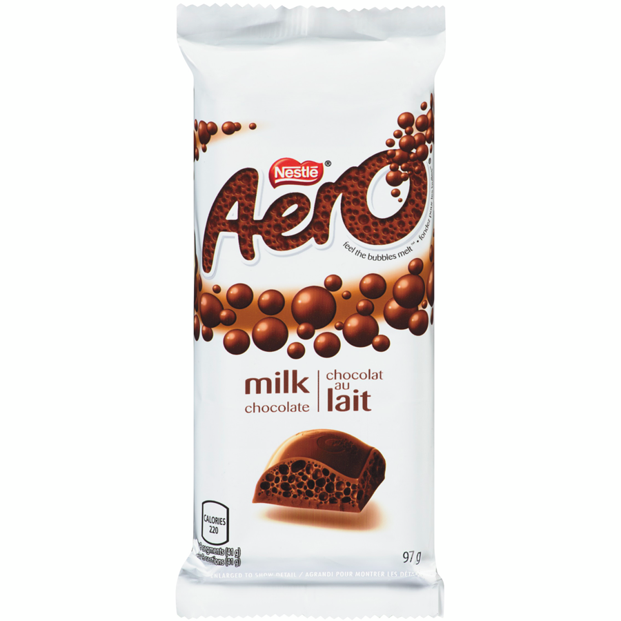 Nestlé - Aero Milk Chocolate Bar (Case of 15) - Case - 15 x 97 g - Canadian Distribution