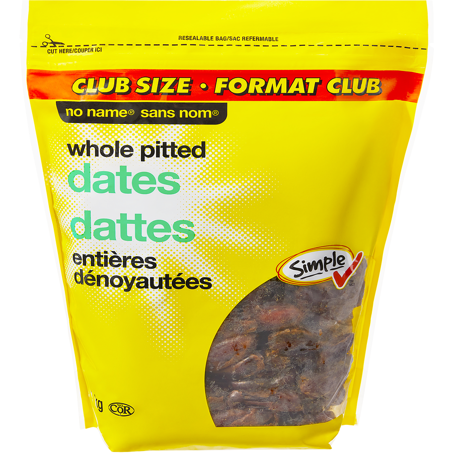 No Name - Whole Pitted Dates Club Size - 1 kg - Canadian Distribution