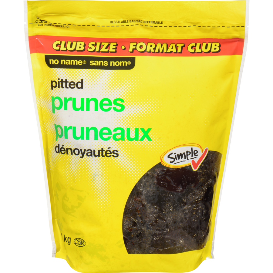 No Name - Pitted Prunes, Club Size - 1 kg - Canadian Distribution