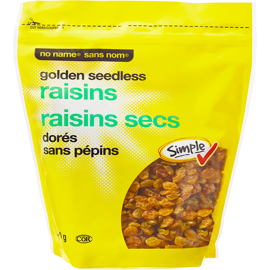 No Name - Golden Seedless Raisins - 750 g - Canadian Distribution