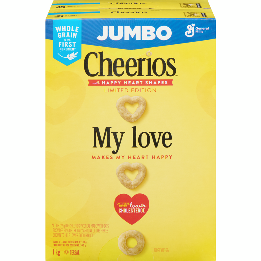 General Mills - Original Cheerios Breakfast Cereal, Jumbo Size, Whole Grains - 1000 g - Canadian Distribution