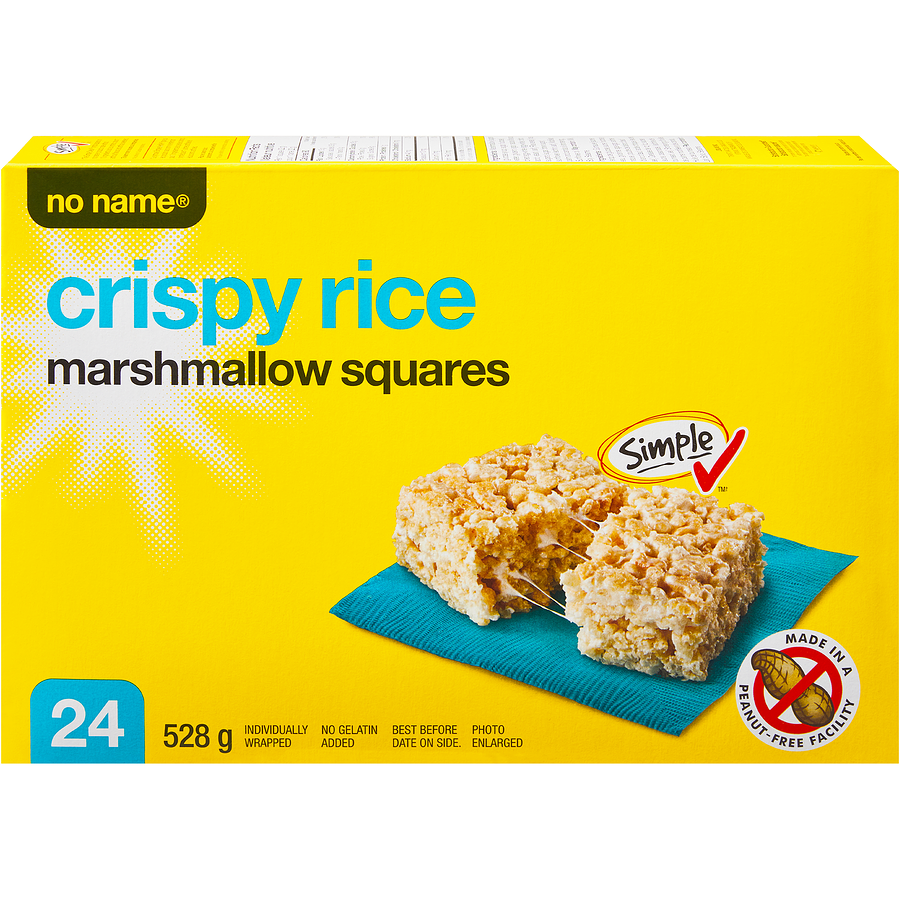 No Name - Crispy Rice Marshmallow Squares - 528 g - Canadian Distribution