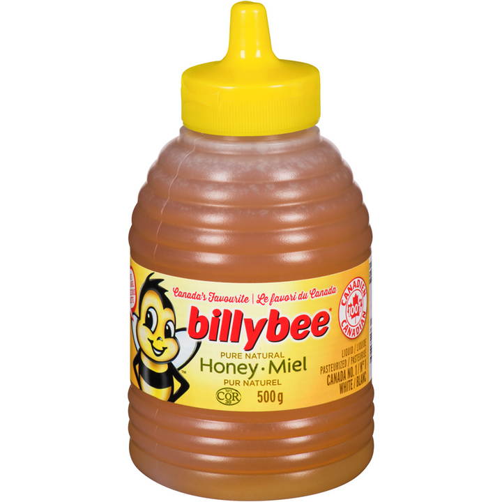 Billy Bee - Pure Natural Honey, Liquid White, Squeeze - 500 g - Canadian Distribution