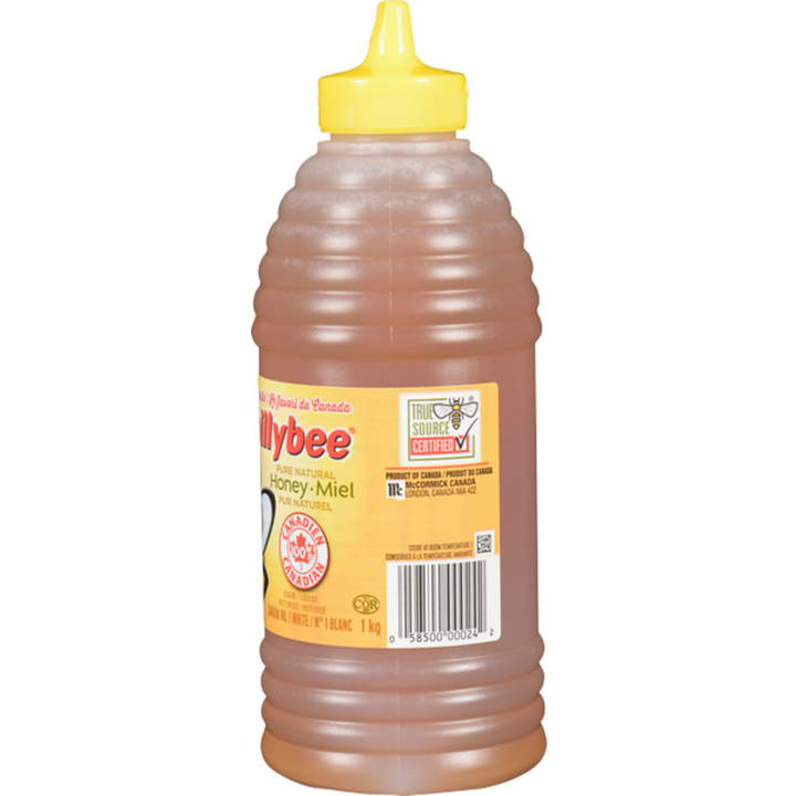 Billy Bee - Liquid White Squeeze Pure Natural Honey - 1 kg - Canadian Distribution