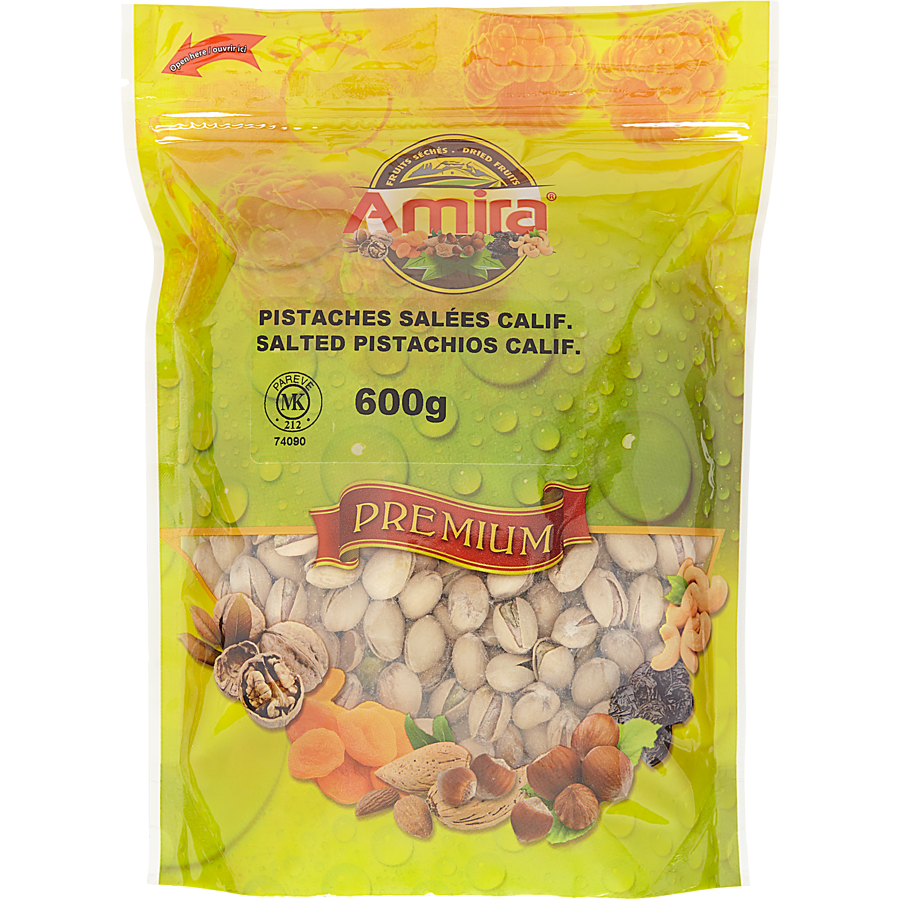 Amira - California Pistachios, Roasted & Salted - 600 g - Canadian Distribution