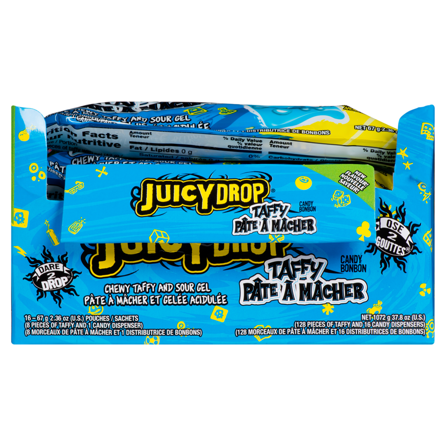 Juicy Drop Pop - Taffy - Case - 16 x 67 g - Canadian Distribution