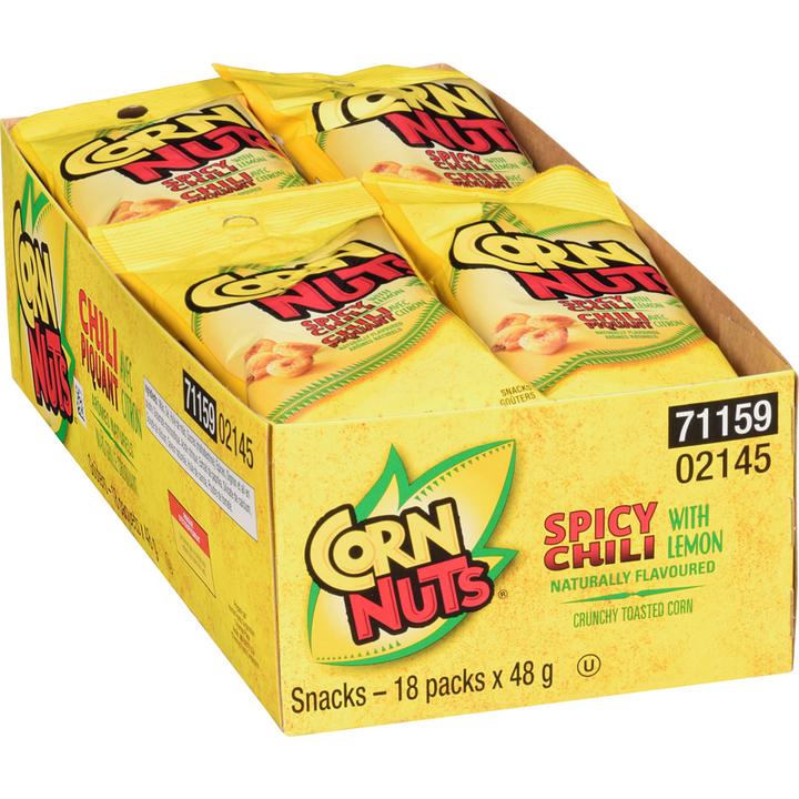 Corn Nuts - Spicy Chili with Lemon - Case - 18 x 48 g - Canadian Distribution