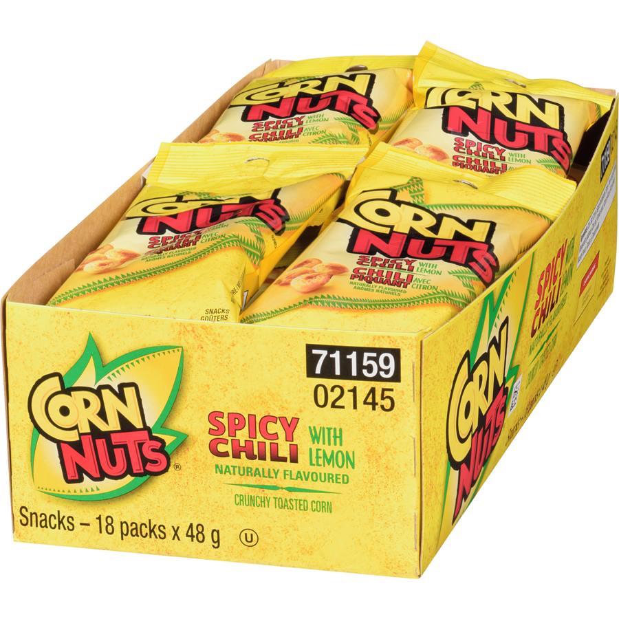 Corn Nuts - Spicy Chili with Lemon - Case - 18 x 48 g - Canadian Distribution