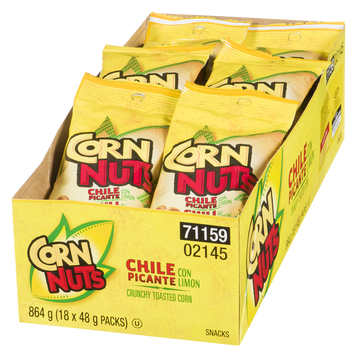 Corn Nuts - Spicy Chili with Lemon - Case - 18 x 48 g - Canadian Distribution