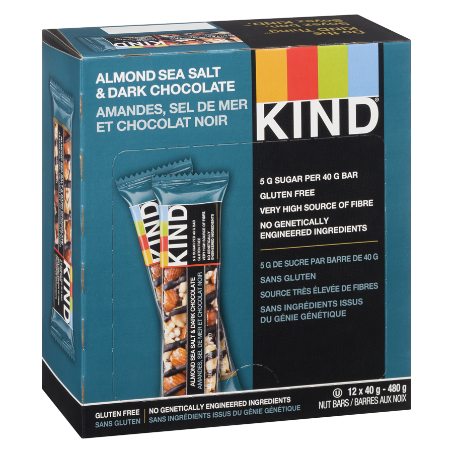 Kind Bar - Nuts, Sea Salt & Dark Chocolate Bars - Case - 12 x 40 g - Canadian Distribution