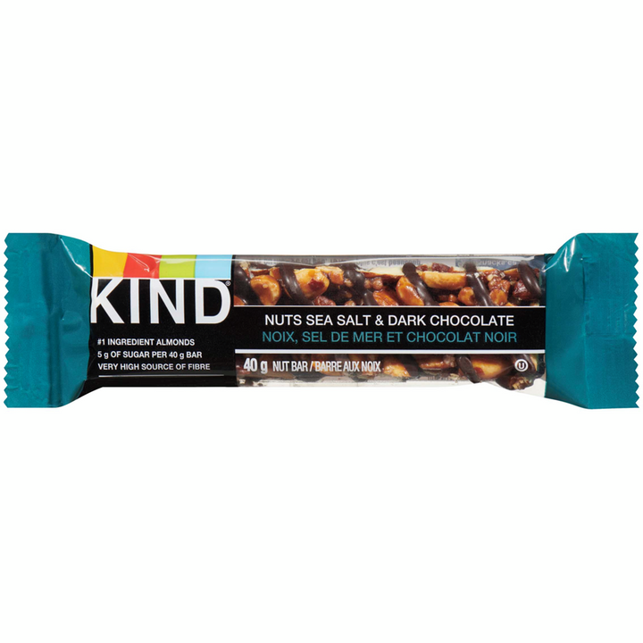 Kind Bar - Nuts, Sea Salt & Dark Chocolate Bars - Case - 12 x 40 g - Canadian Distribution