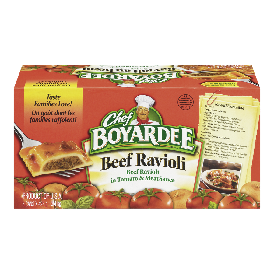 Chef Boyardee - Beef Ravioli (Case) - Case - 8 x 425 ml - Canadian Distribution