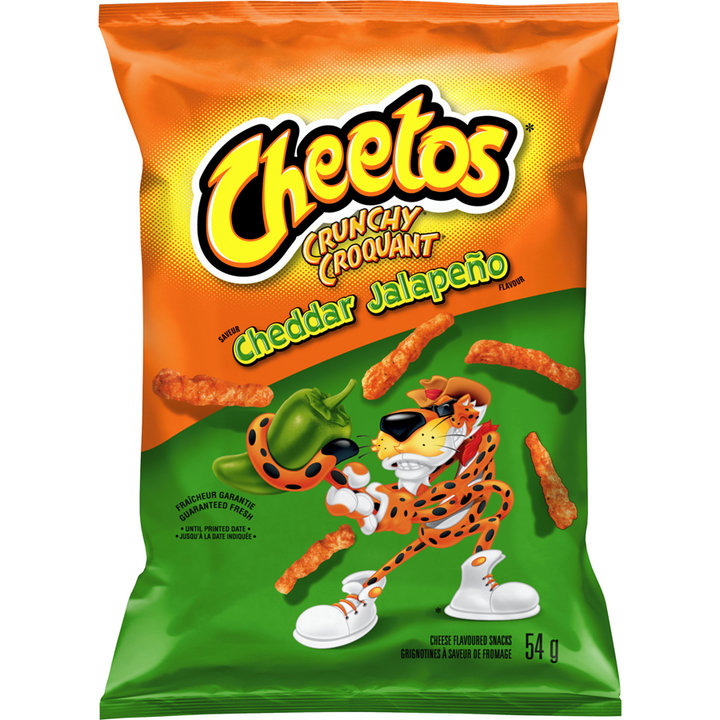 Cheetos - Crunchy Snacks, Cheddar Jalapeno - Case - 40 x 54 g - Canadian Distribution