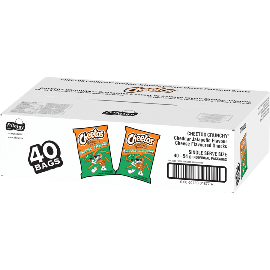 Cheetos - Crunchy Snacks, Cheddar Jalapeno - Case - 40 x 54 g - Canadian Distribution