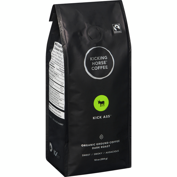 Kicking Horse - Organic Fairtrade Dark Roast Ground Coffee, Kick Ass - 284 g - Canadian Distribution