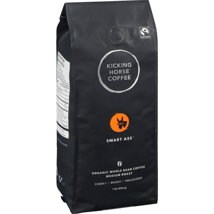 Kicking Horse - Organic Fairtrade Medium Roast Whole Bean Coffee, Smart Ass - 454 g - Canadian Distribution