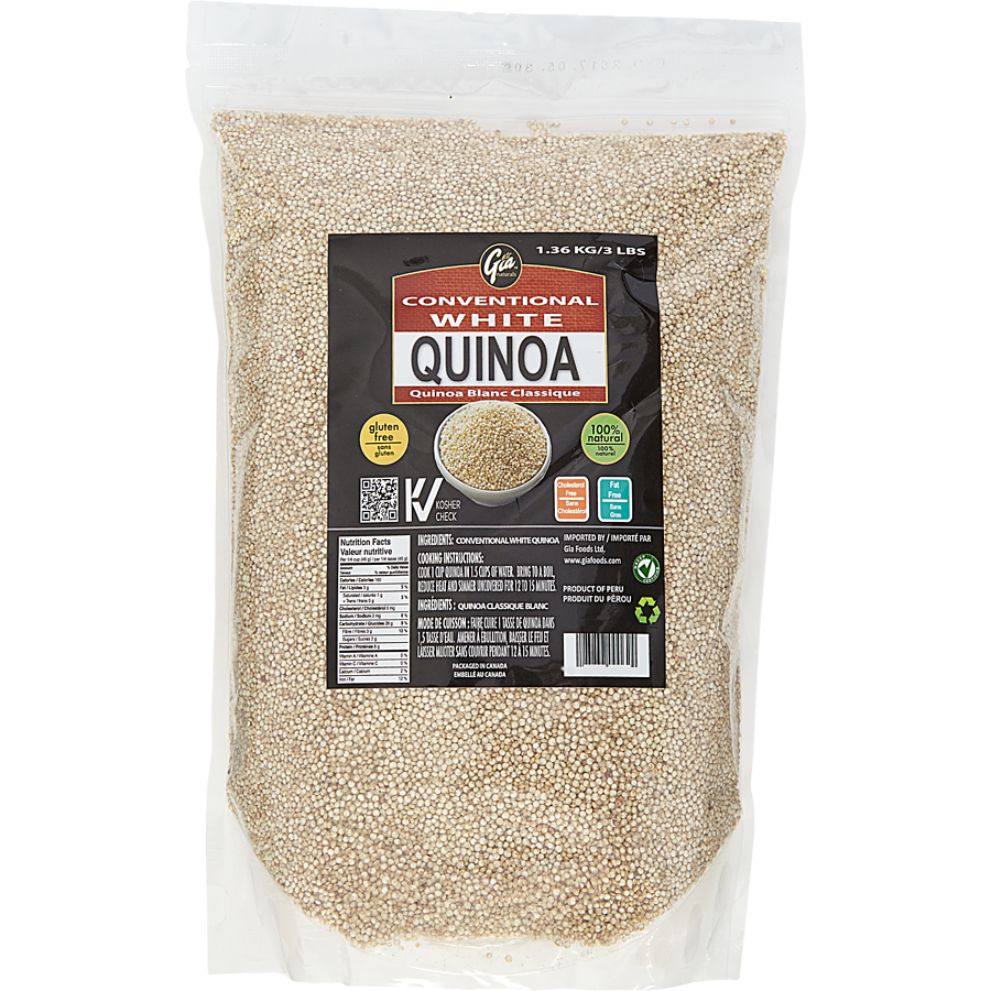 Gia - Conventional White Quinoa - 1.36 kg - Canadian Distribution