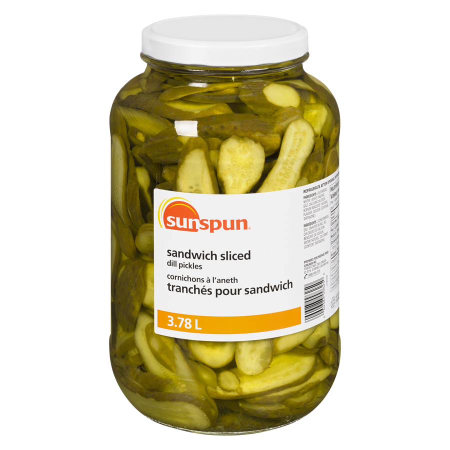 Sunspun - Sandwich Sliced Dill Pickles - 3.78 L - Canadian Distribution