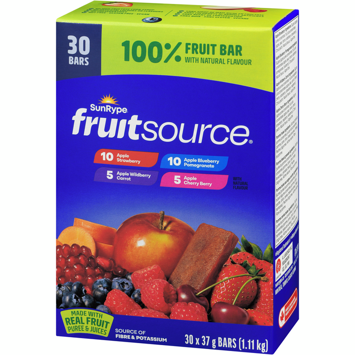 Sunrype - Fruitsource 100% Fruit Bar Variety Pack - 1.11 kg - Canadian Distribution