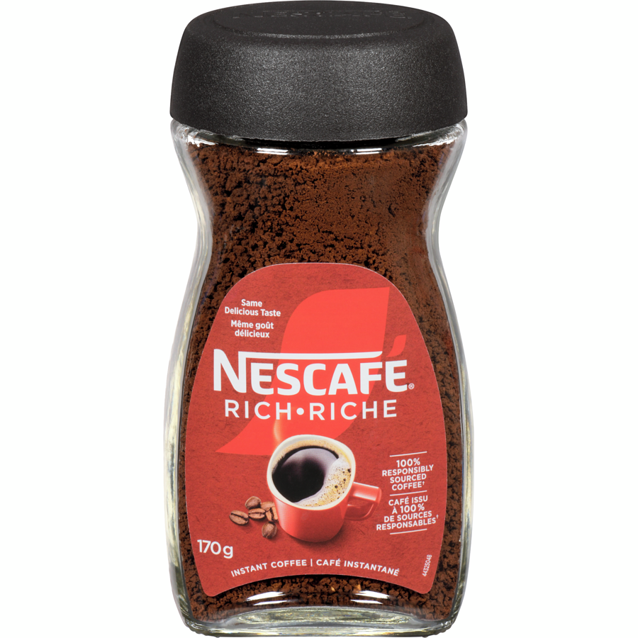 Nescafe - Rich Instant Coffee, 100% Pure Coffee - 170 g - Canadian Distribution