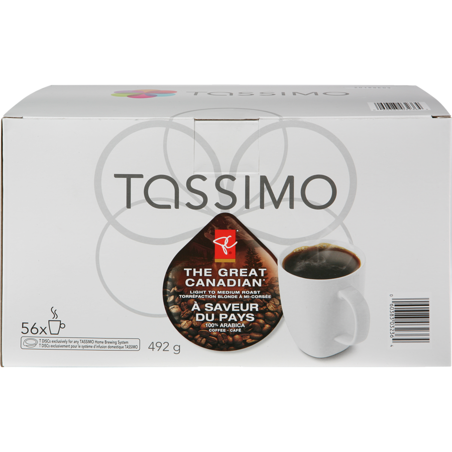 President's Choice - The Great Canadian Light to Medium Roast TASSIMO T DISCs - 56 each - Canadian Distribution