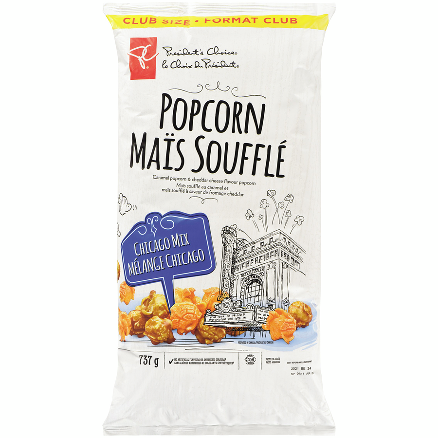 President's Choice - Chicago Mix Popcorn - 737 g - Canadian Distribution