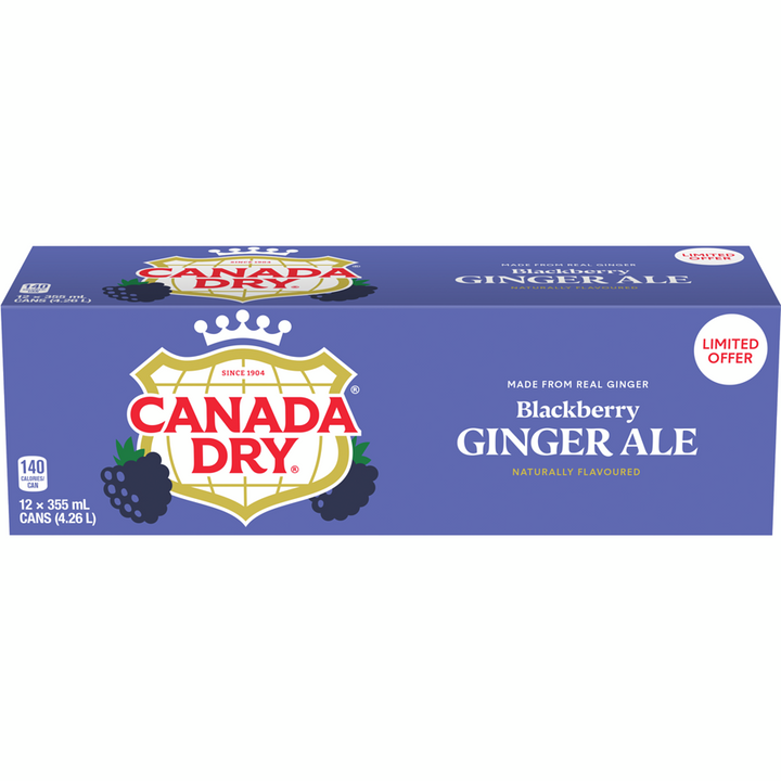 Canada Dry - Blackberry Ginger Ale (Case) - Case - 12 x 355 ml - Canadian Distribution