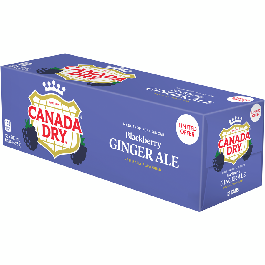 Canada Dry - Blackberry Ginger Ale (Case) - Case - 12 x 355 ml - Canadian Distribution