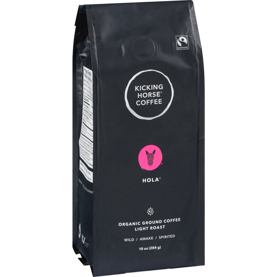 Kicking Horse - Organic Fairtrade Light Roast Ground Coffee, Hola - 284 g - Canadian Distribution