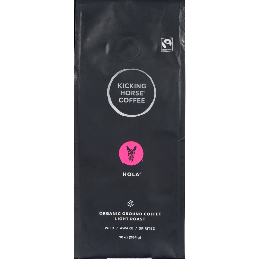 Kicking Horse - Organic Fairtrade Light Roast Ground Coffee, Hola - 284 g - Canadian Distribution