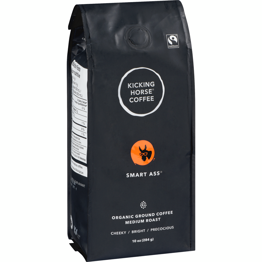 Kicking Horse - Organic Fairtrade Medium Roast Ground Coffee, Smart Ass - 284 g - Canadian Distribution